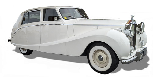 White Vintage Rolls Royce, wedding limousines, proms, special events, 1955 White Rolls Royce